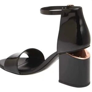 Alexander Wang Abby Patent Leather Heel Alexander Wang Black Rose Gold